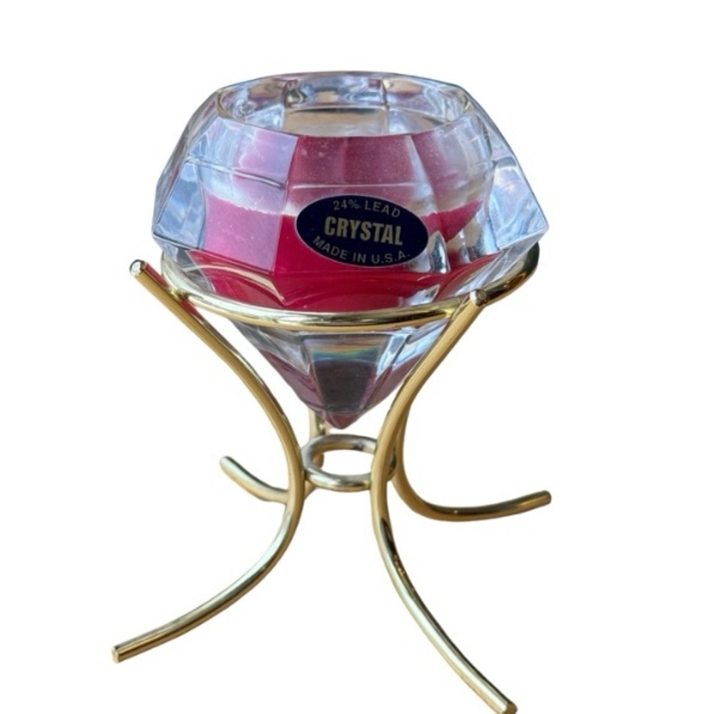 Crystal Diamond Solitaire Votive Candle Holder on Stand